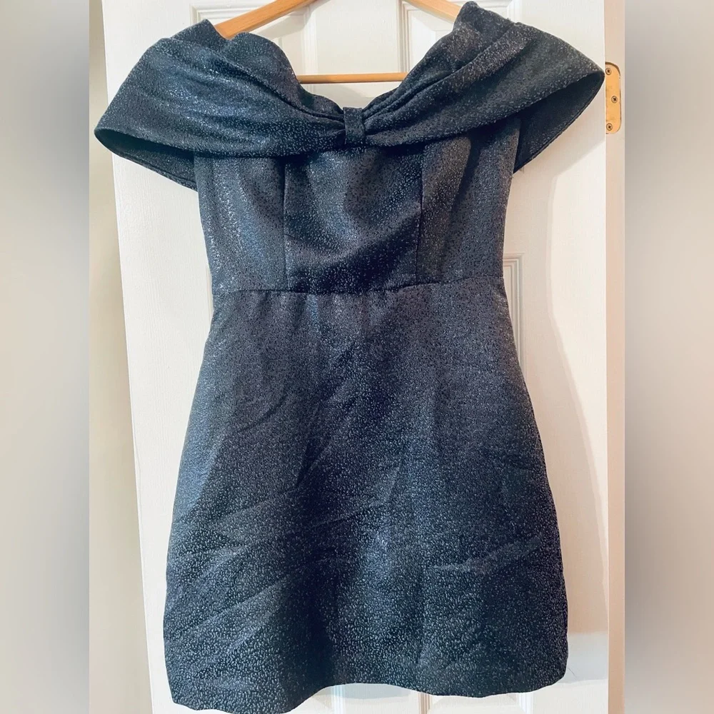 Monique Lhuillier Blue Satin and Lurex Gown Size 6